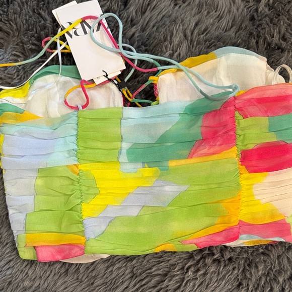 Zara Multicolor Ruched Crop Top - Picture 4 of 4